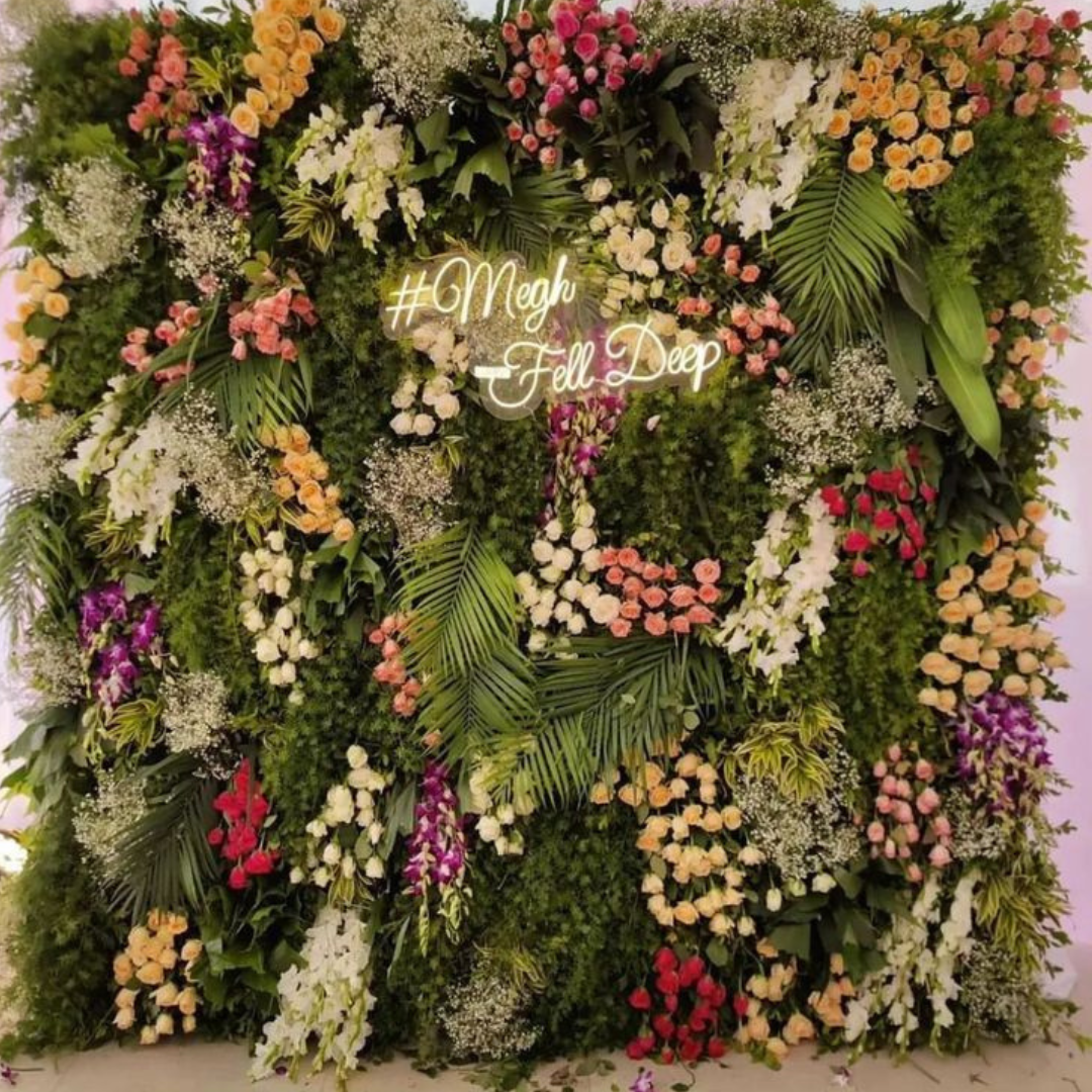 Photo d'un mur végétal à base de fleur